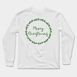 Merry Christmas Wreath Long Sleeve T-Shirt